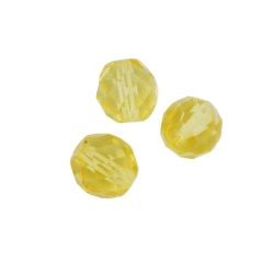 Rundperle, 10mm, gelb, Glas-Schliff, 20 Stck