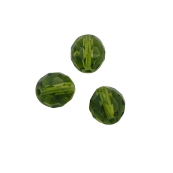 Rundperle, 10mm, grün, Glas-Schliff, 20 Stck