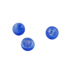 Rundperle, 6, Glas, blau, glzd, 10 Stck