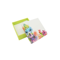 Schmuckschachtel 40x40x18mm für Kette/Ohrring hellgrün-floral Kartonage