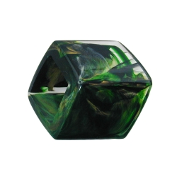 Tuchring 45x36x18mm Sechseck grün-marmoriert glänzend Kunststoff