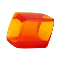 Tuchring 45x36x18mm Sechseck rot-orange-transparent glnzend Kunststoff