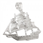 Anhnger 24x21x5mm groes Segelschiff Silber 925 - 92245