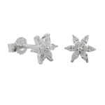 Ohrstecker Ohrring 8mm Blume oder Stern Zirkonia Silber 925 - 94151