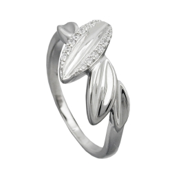 Ring 11mm mit Zirkonias glänzend rhodiniert Silber 925 Ringgröße 62